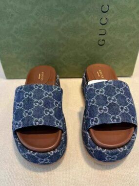 Gucci Denim Slides